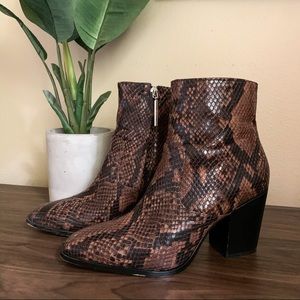 Trendy Faux Snakeskin Booties